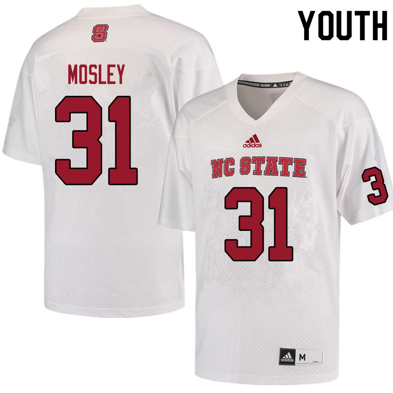 Youth #31 Dillon Mosley NC State Wolfpack College Football Jerseys Sale-White